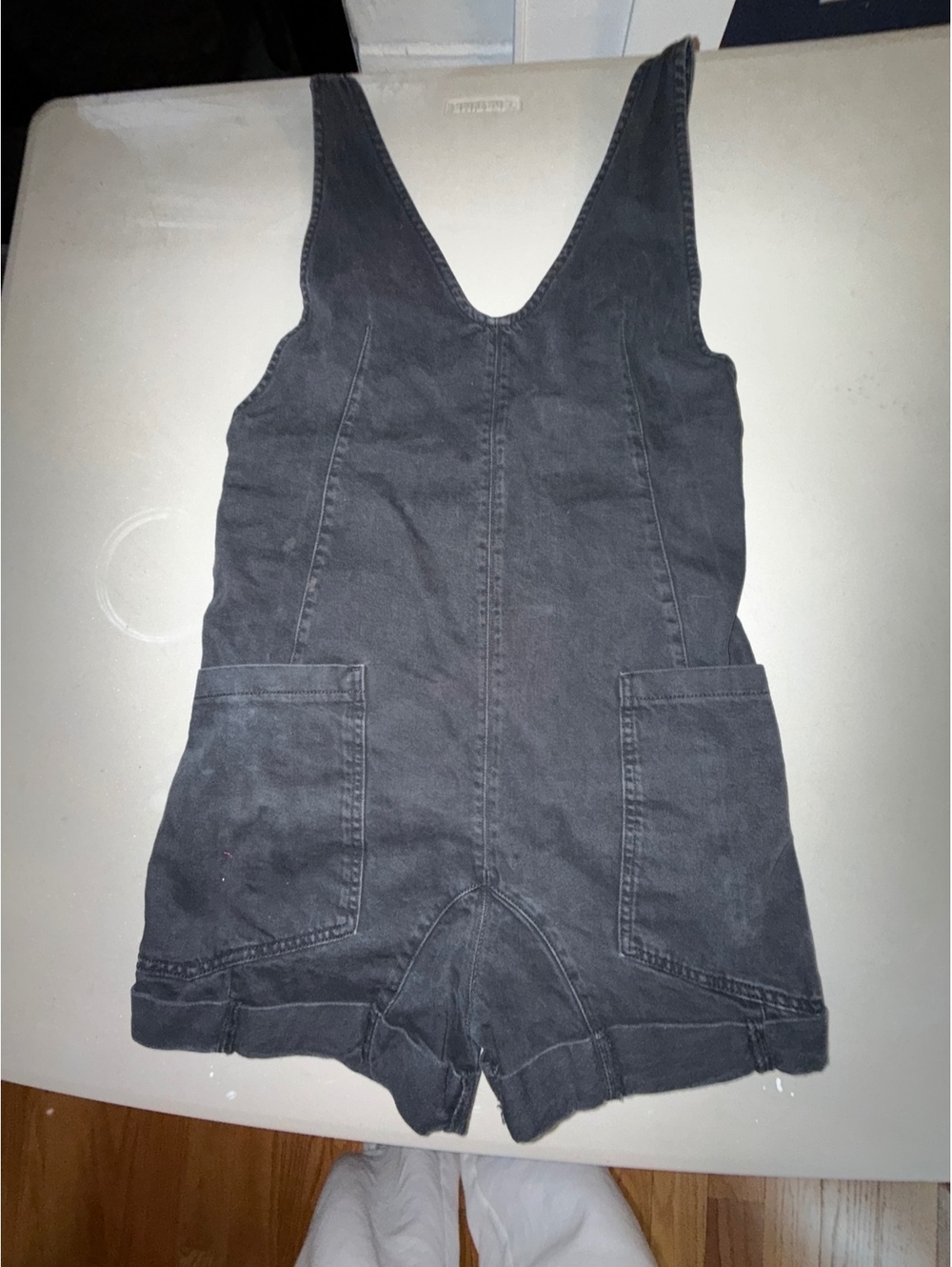 We The Free Black Denim Short Overalls Romper Size S
